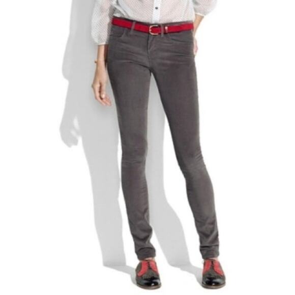 Madewell Rail Straight Corduroy Pants SIZE 27 x 32 Gray Slim FIt - Picture 1 of 11